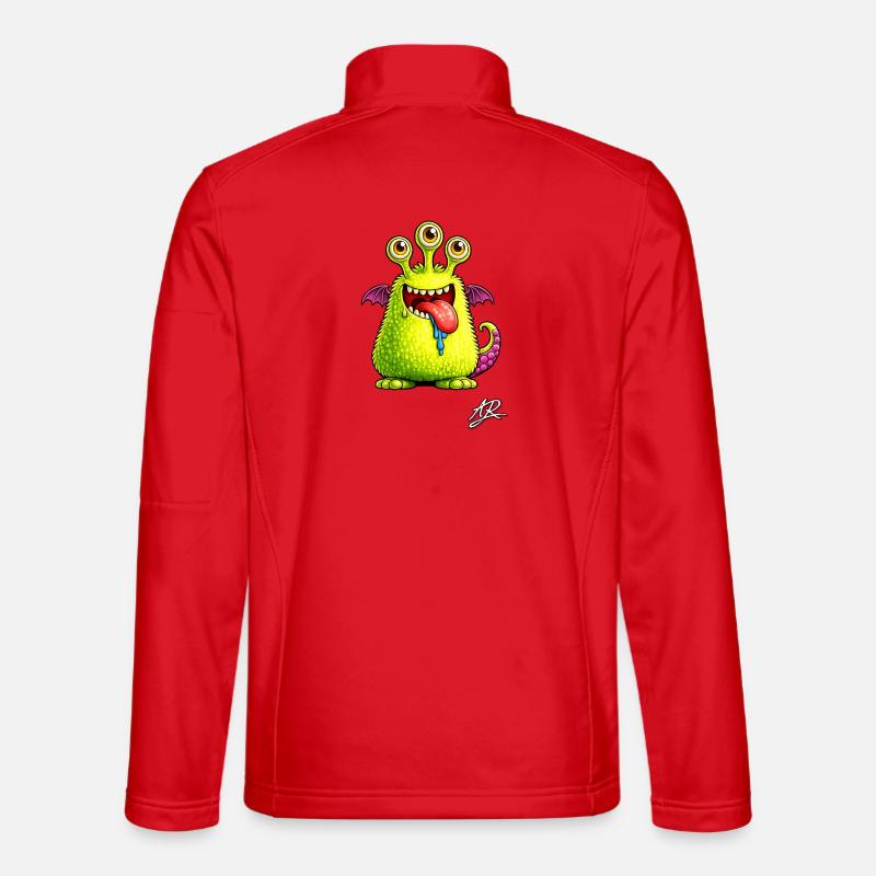 Green Three-Eyed Monster - Unisex Softshell Jacket - red