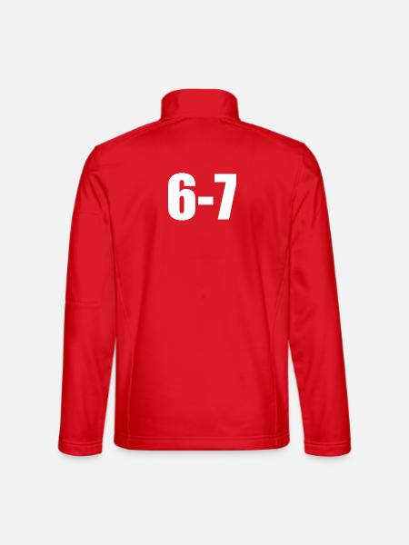 6_7_six_seven_meme_geschenk_shirt_lustig - Unisex Softshelljacke - Rot