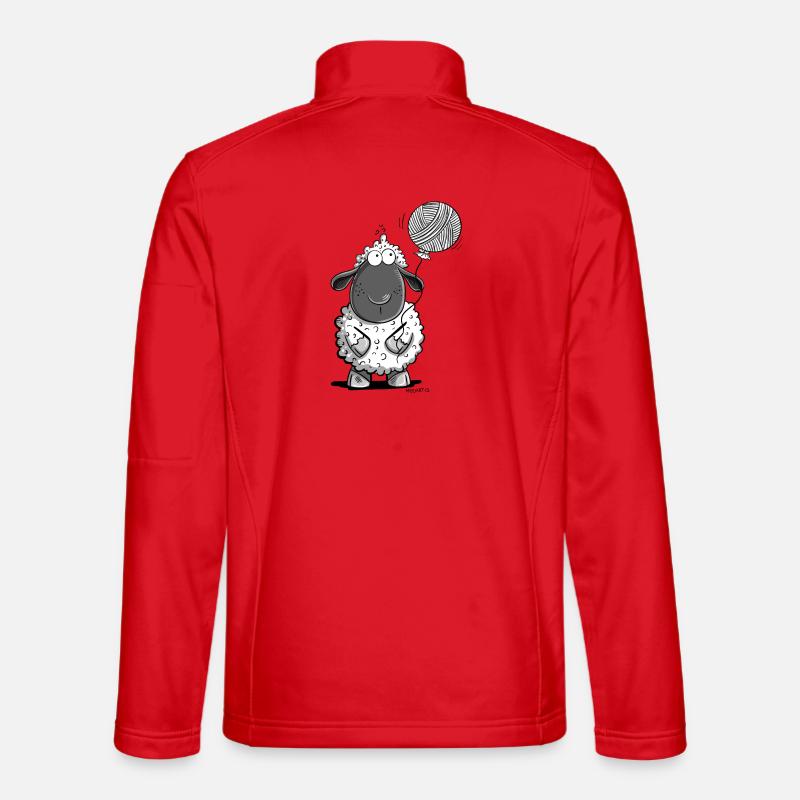 Schaf Mit Wolle Ballon - Unisex Softshelljacke - Rot