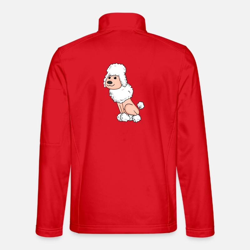 Poodle White - Unisex Softshell Jacket - red