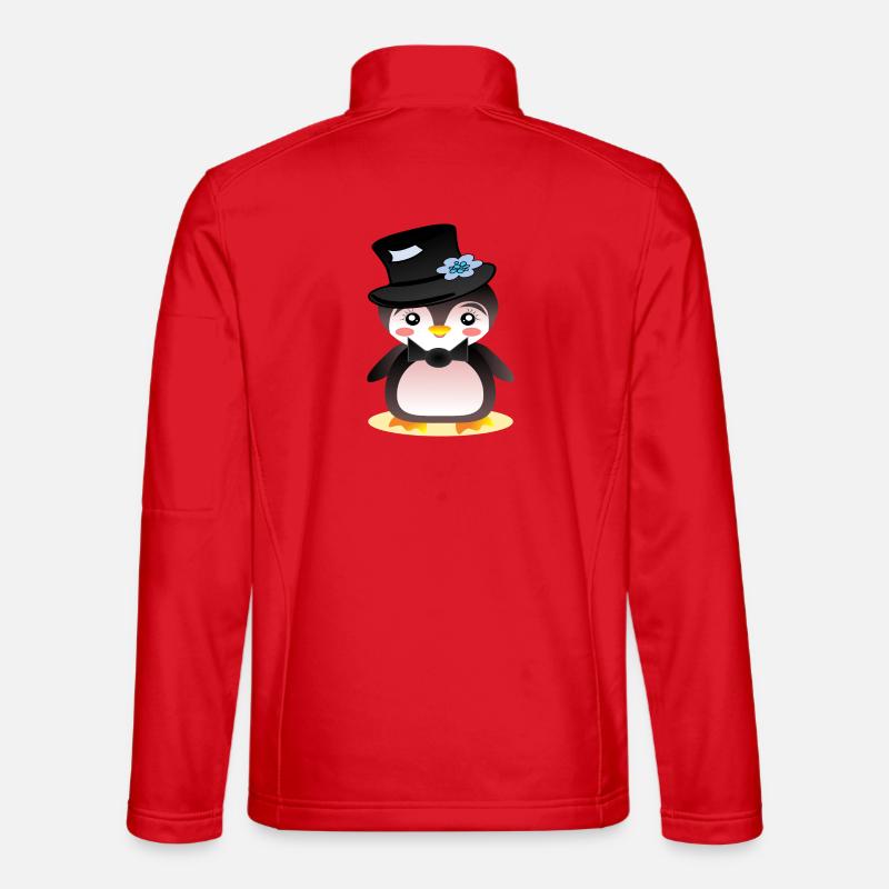Pinguin Bräutigam - KINDER - Unisex Softshelljacke - Rot
