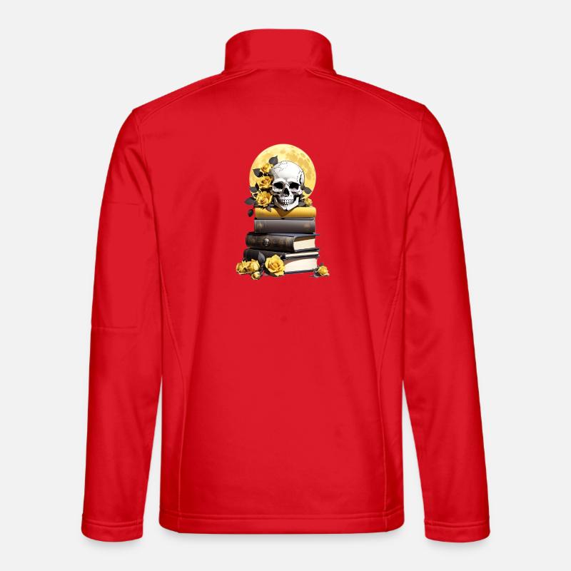 Bücherstapel mit Schädel - Unisex Softshelljacke - Rot