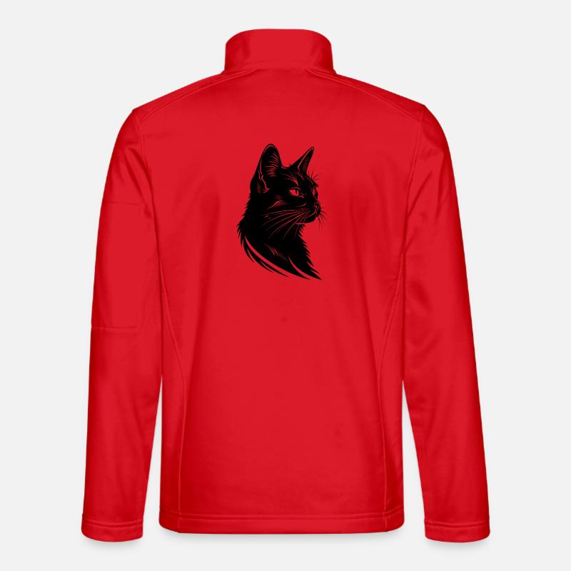 Cat Drawing - Unisex Softshell Jacket - red