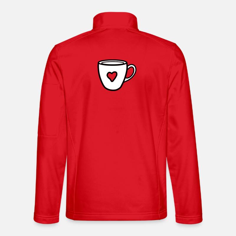 Coffee mug with heart - Unisex Softshell Jacket - red