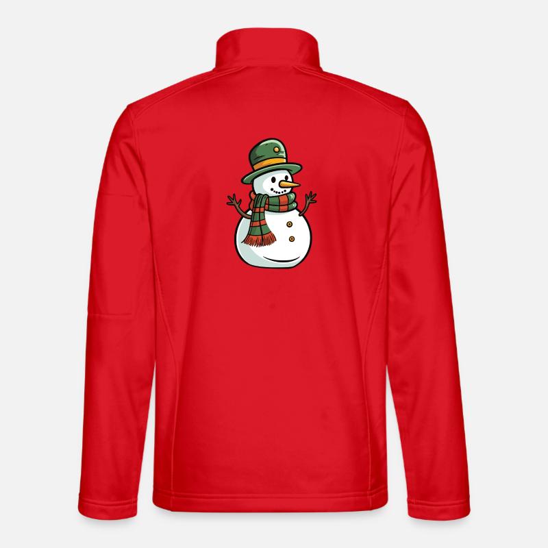 Schneemann Winter Weihnachten - Unisex Softshelljacke - Rot