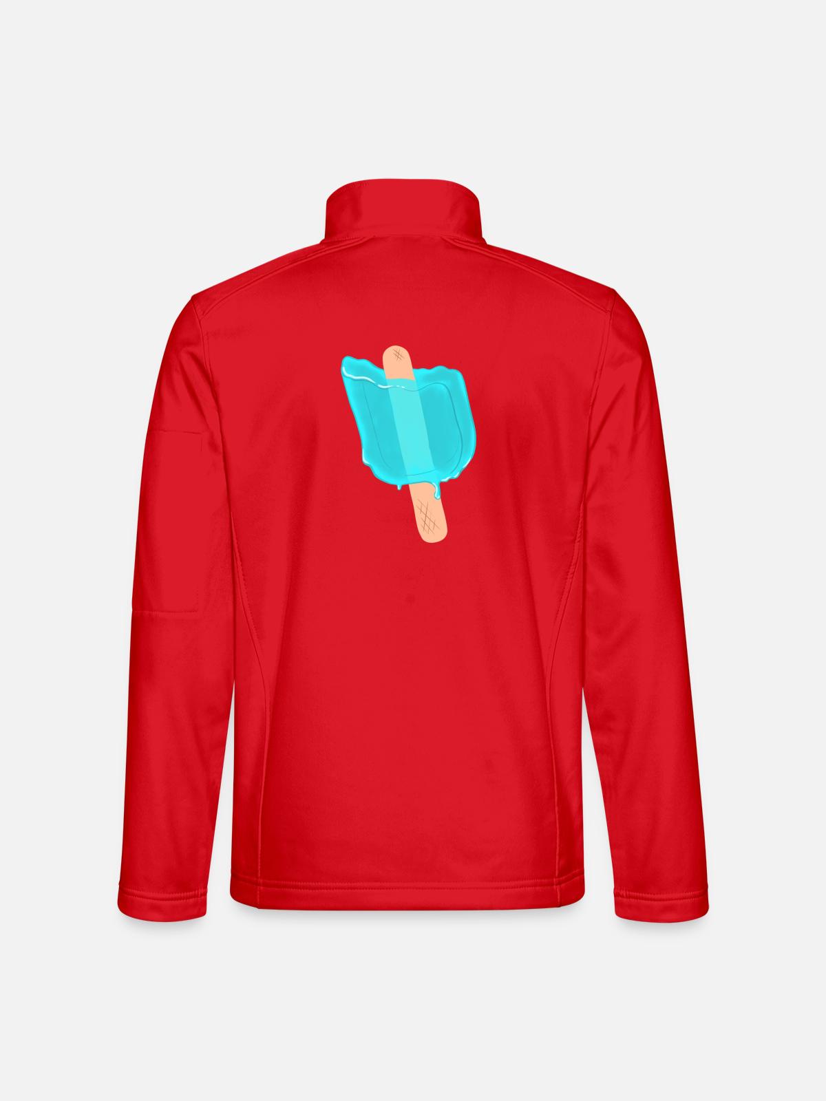 Blaues Eis am Stiel - Unisex Softshelljacke - Rot - Hinten
