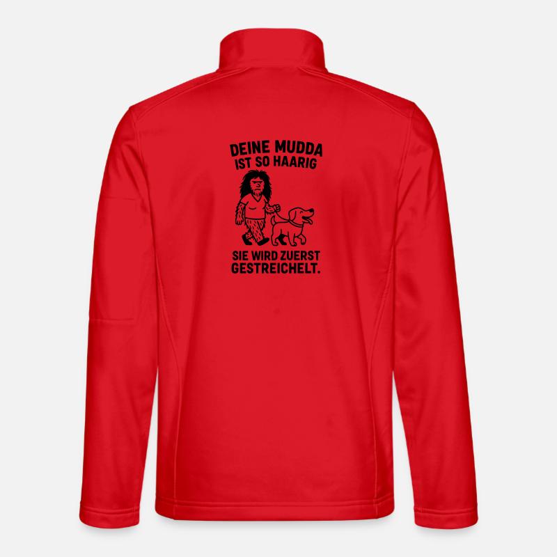 Your Mom Hairy Joke - Unisex Softshell Jacket - red