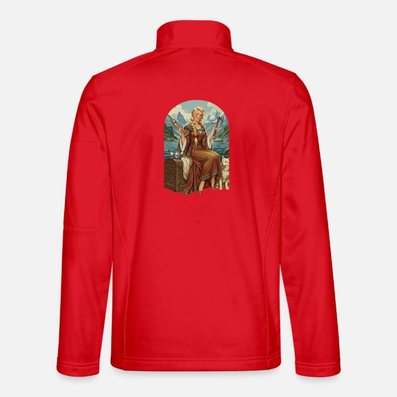 Norwegerin mit Hund Unisex Softshelljacke