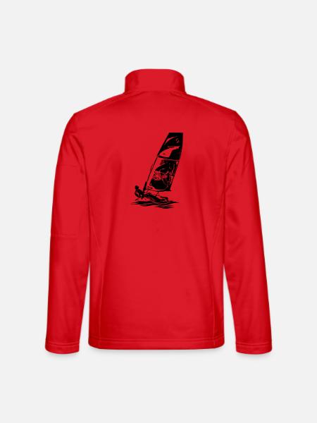 Skiff ouvert Dériveur à voile Régate de voiliers Enfants - Veste en tissu softshell Unisexe - rouge - Dos