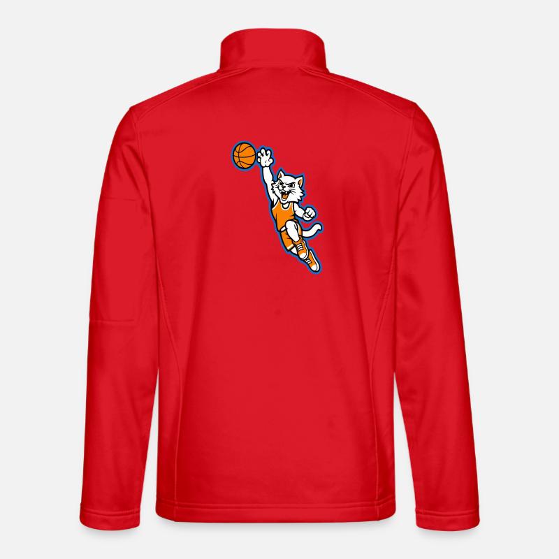 Wildcat Basketball Slam Dunk Maskottchen - Unisex Softshelljacke - Rot