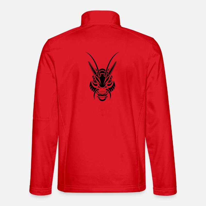 Mystic Insects Mask Tattoo Style - Unisex Softshell Jacket - red