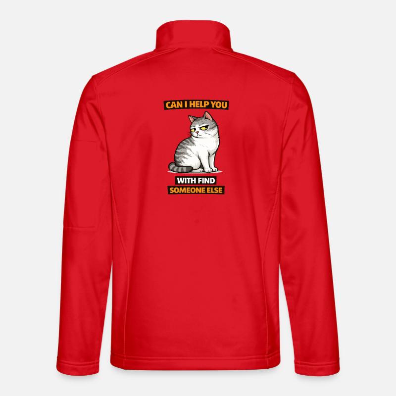 Moody Cat Help Find Someone Else - Unisex Softshell Jacket - red