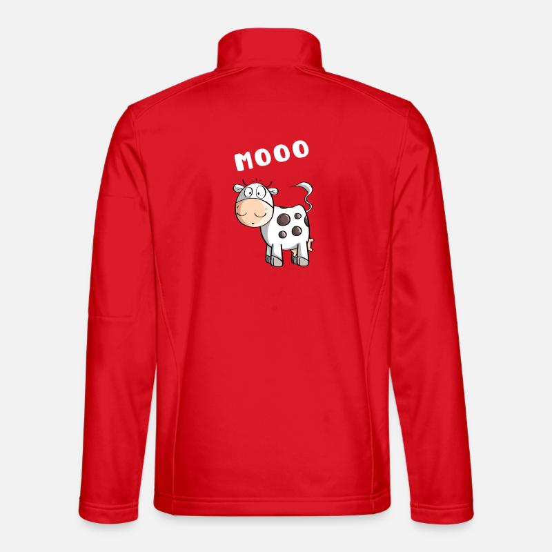 Little Mooo Cow - Cows - Comic - Unisex Softshell Jacket - red