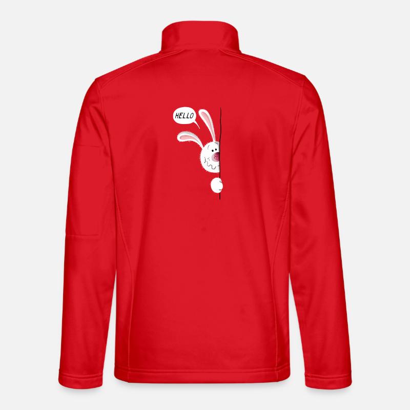 Kaninchen sagt Hello - Unisex Softshelljacke - Rot