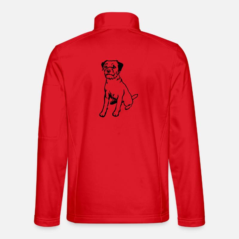 Border Terrier - Unisex Softshell Jacket - red
