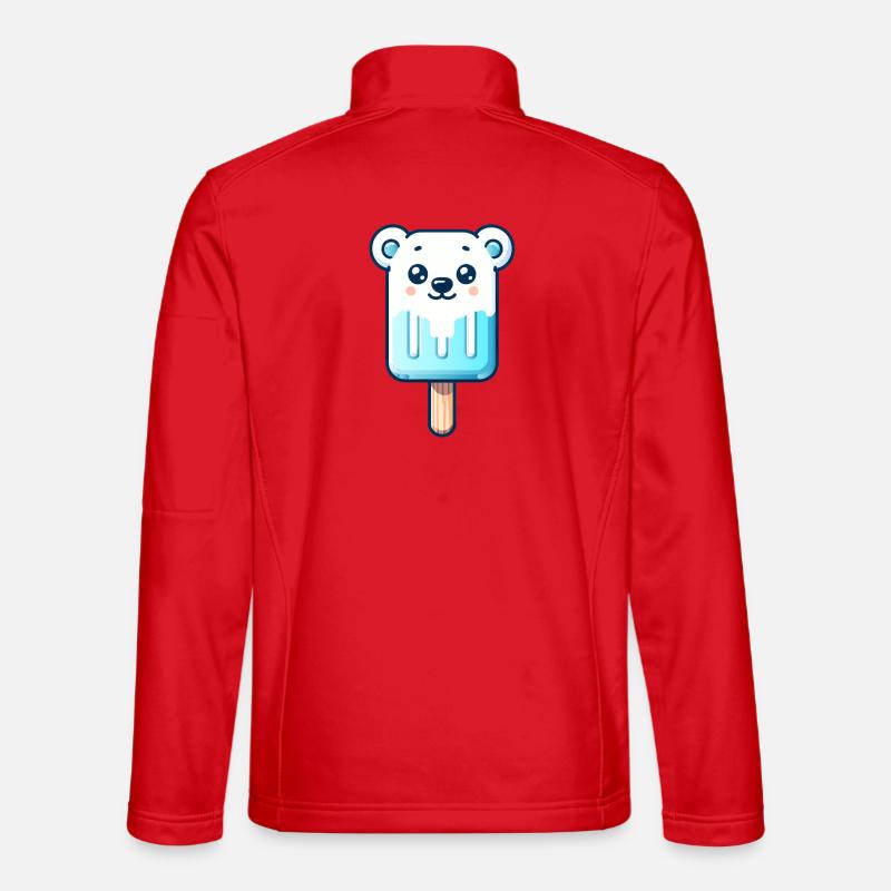 Ein Eis in Form eines lächelnden Eisbären Unisex Softshelljacke