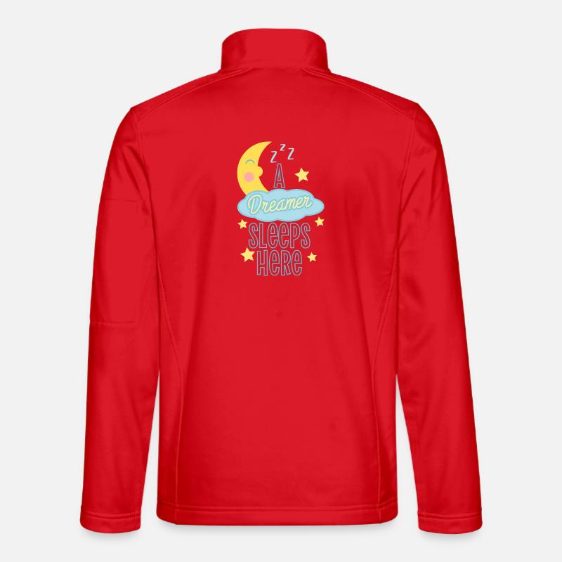 Schlafender Träumer Astronaut Design - Unisex Softshelljacke - Rot