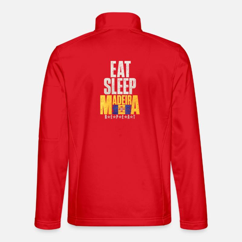Eat Sleep Madeira Flag Design - Unisex Softshelljacke - Rot