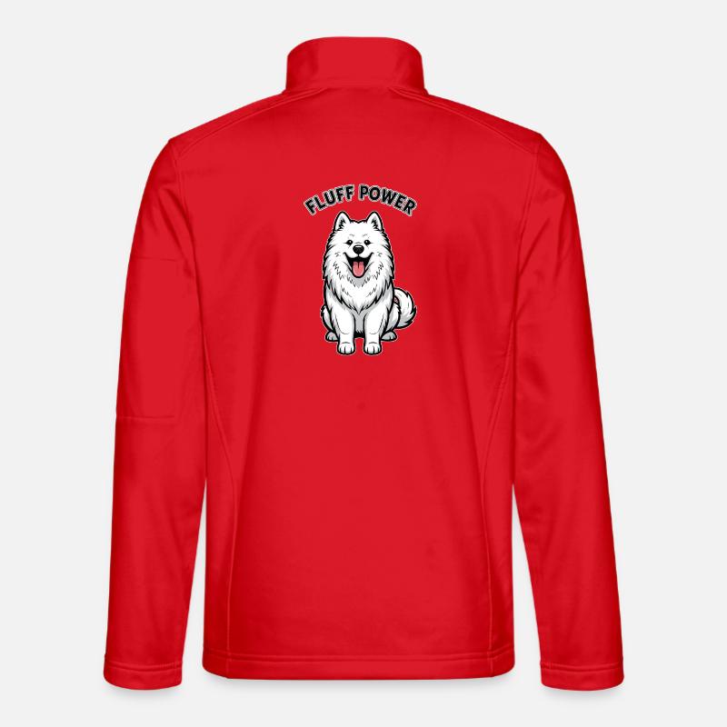 Samoyède Fluff Puissance Mignon Moelleux - Veste en tissu softshell Unisexe - rouge