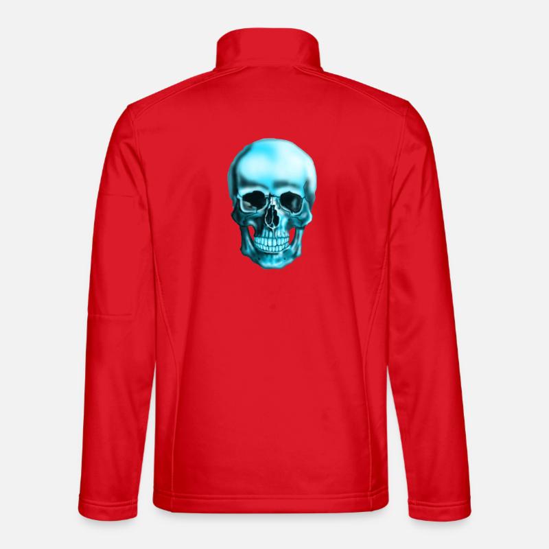 Blauer Schädel Neonprint - Unisex Softshelljacke - Rot