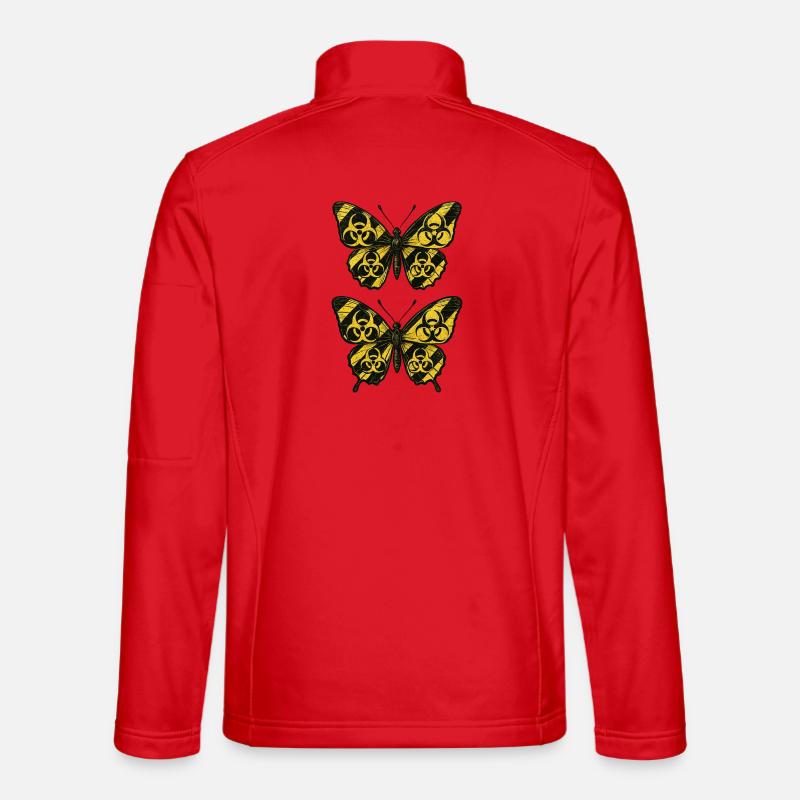 Schmetterlinge Untergrund-Bioharzard - Unisex Softshelljacke - Rot