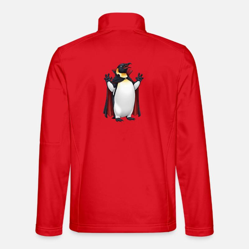 Drôle Halloween Pingouin Vampire Dessin animé effrayant Veste en tissu softshell Unisexe