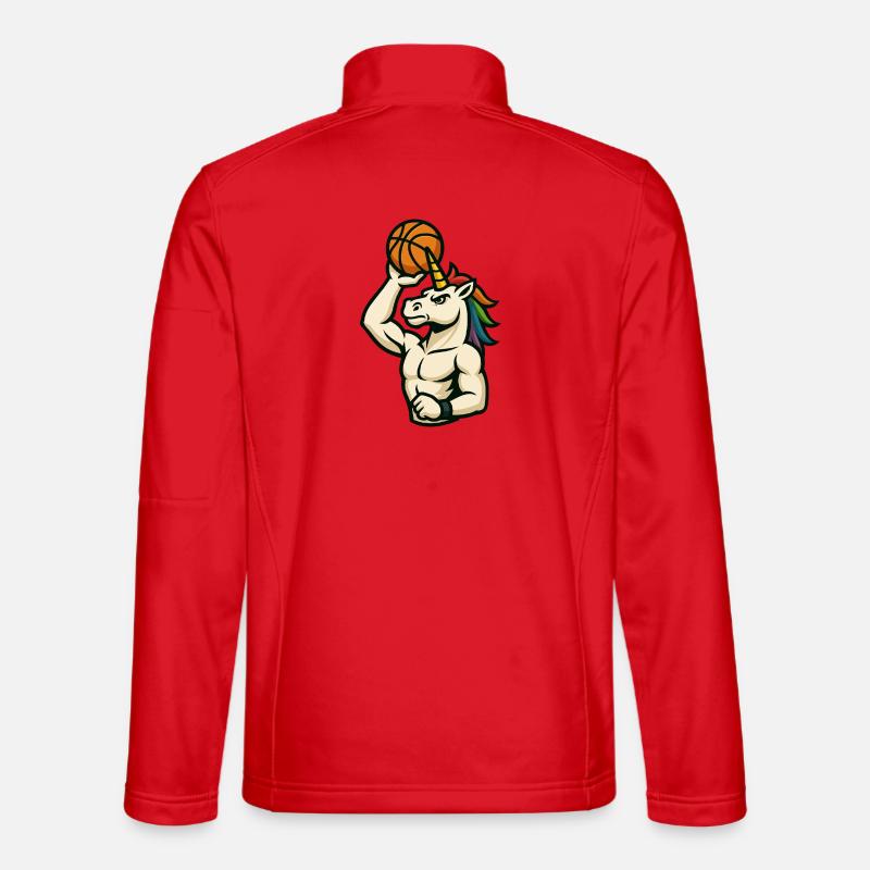 Dunking Unicorn Hoops - Unisex Softshell Jacket - red