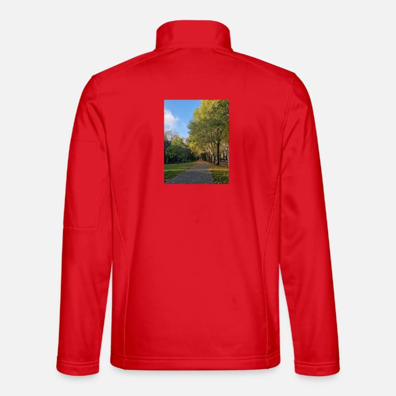 Herbstpfad durch Lauballee - Unisex Softshelljacke - Rot
