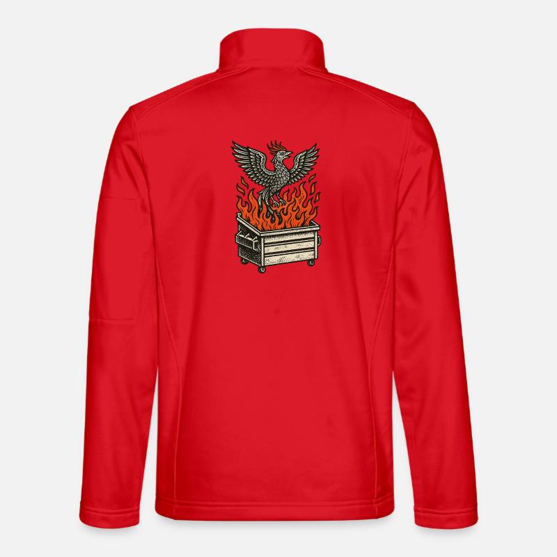 Phoenix Rising From Fire Dumpster - Unisex Softshell Jacket - red