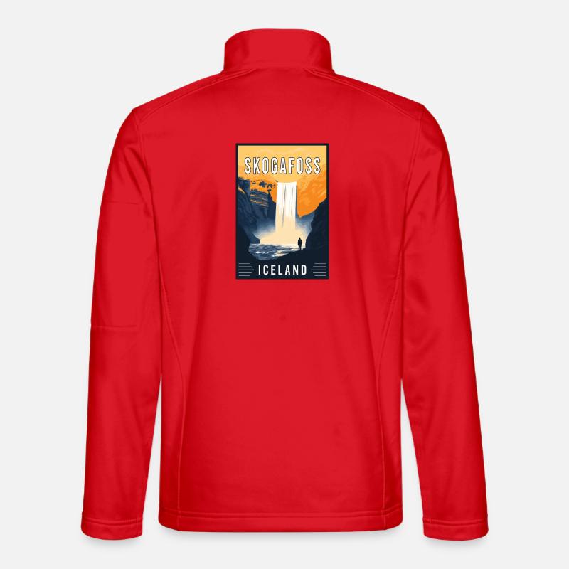 Découvrez la majestueuse cascade de Skogafoss en Islande Veste en tissu softshell Unisexe