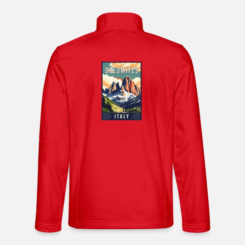 Experience Majestic Dolomites in Italy - Unisex Softshell Jacket - red
