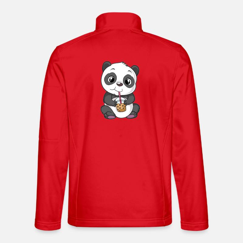 Panda Bubble Tea - Unisex Softshell Jacket - red