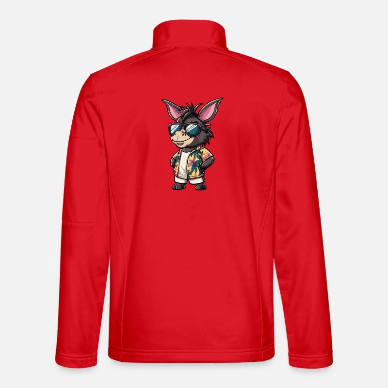 Esel Comic Urlaub - Unisex Softshelljacke - Rot
