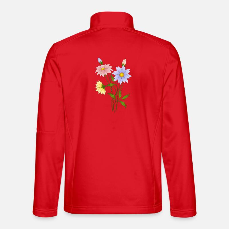 Flowers - Unisex Softshell Jacket - red