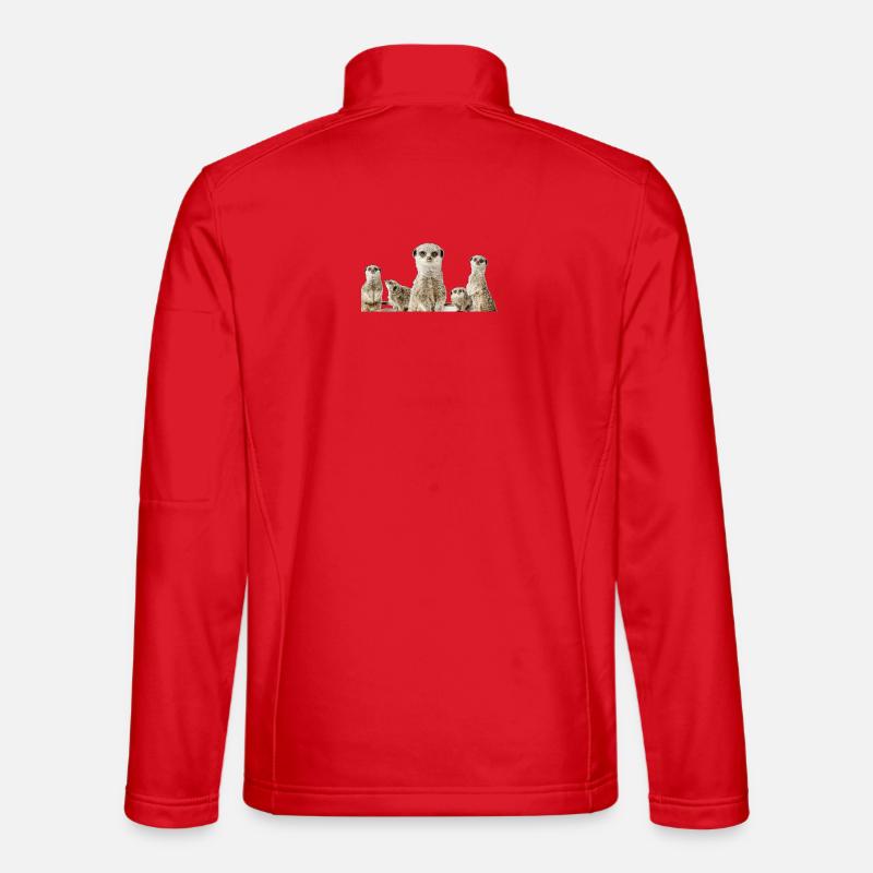Erdmännchen Familie - Unisex Softshelljacke - Rot