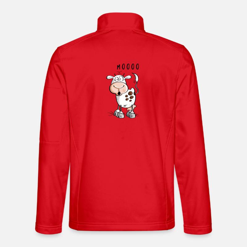 Mooo cow cartoon - cows - Unisex Softshell Jacket - red