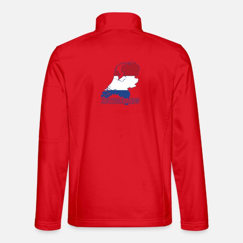 Silhouette de la carte du drapeau des Pays-Bas Veste en tissu softshell Unisexe
