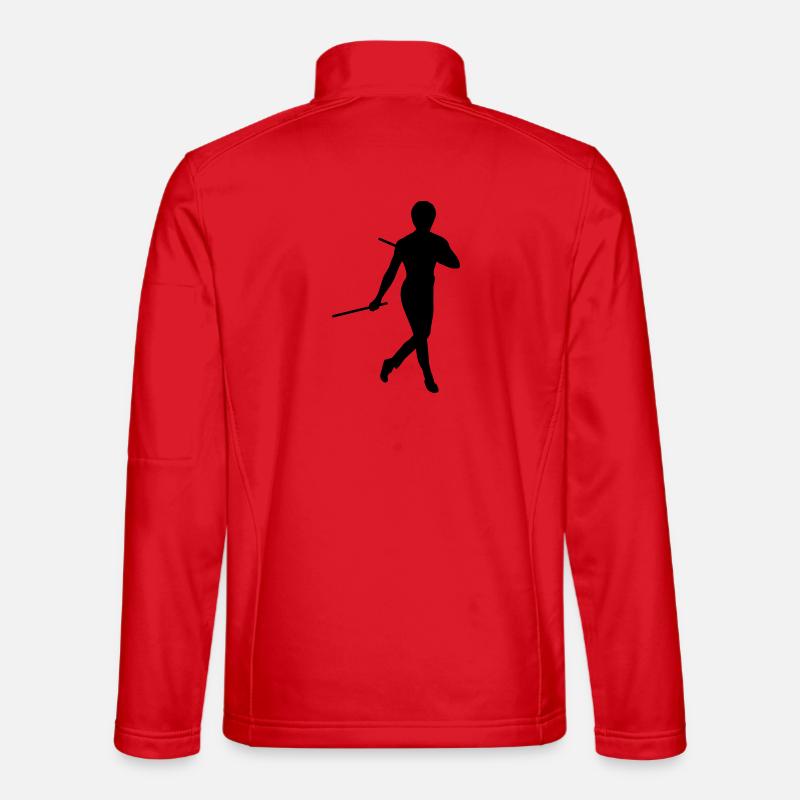 Bruce Lee Kung Fu Escrima Schattenfigur - Unisex Softshelljacke - Rot