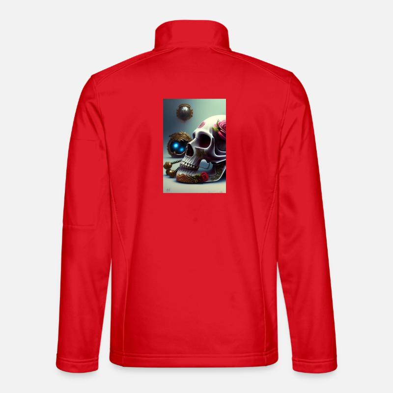 Abstract skull with rose - Unisex Softshell Jacket - red