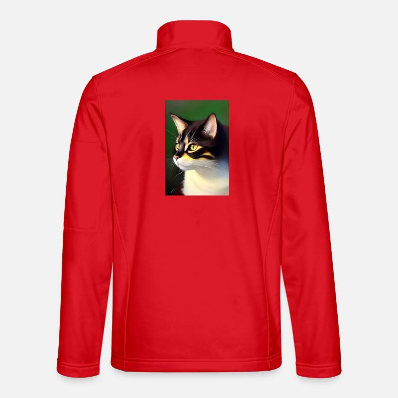 Katzen Bild - Unisex Softshelljacke - Rot