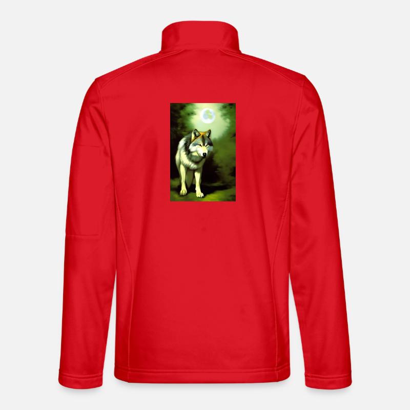 Wolf und Mond Unisex Softshelljacke