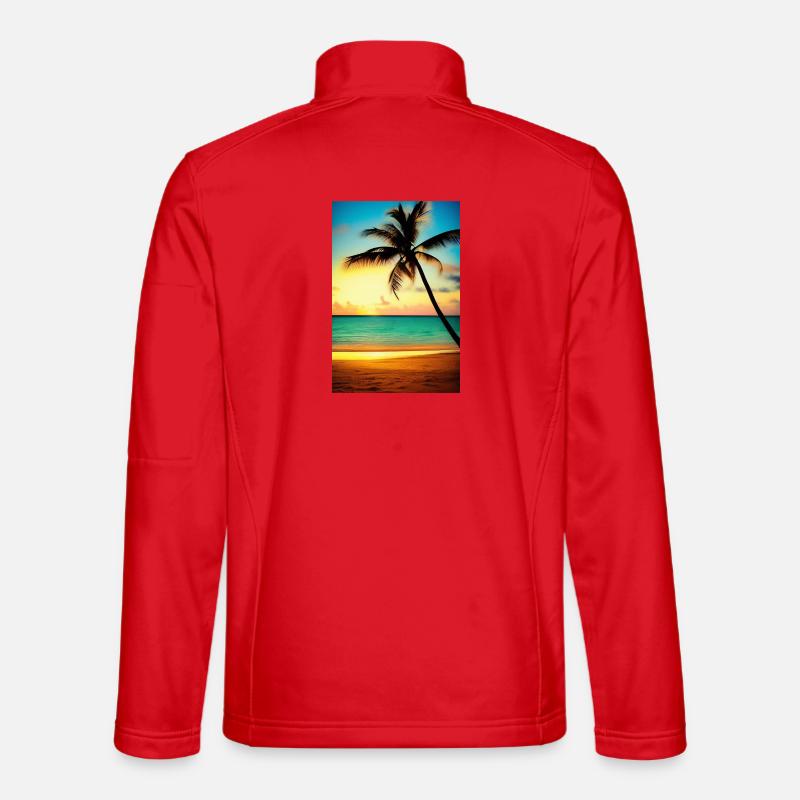 Karibik Palmen Strand - Unisex Softshelljacke - Rot