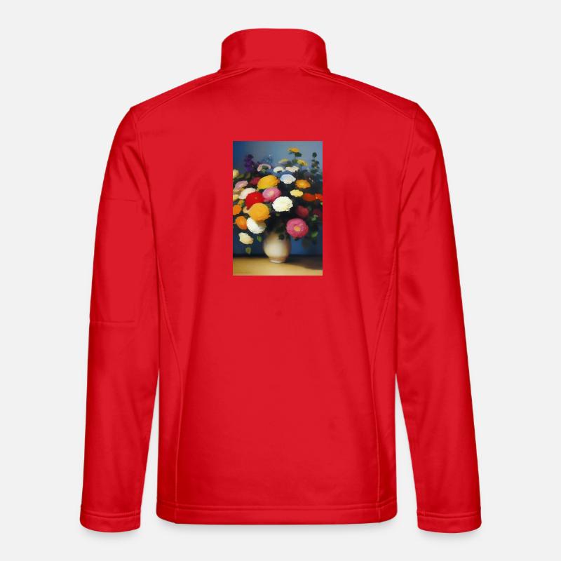 Blumen und Schmetterling - Unisex Softshelljacke - Rot
