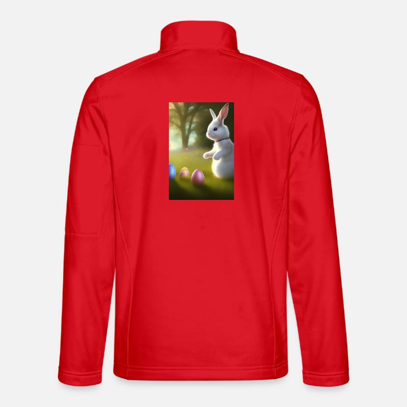 Easter Bunny with Easter Eggs - Unisex Softshell Jacket - red