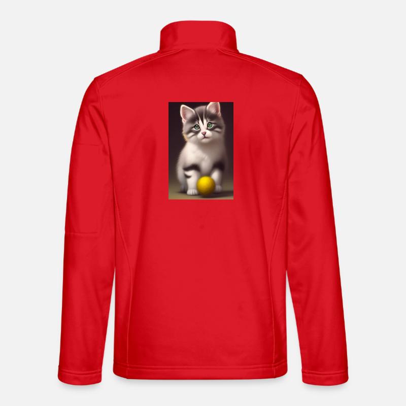 Baby Katze - Unisex Softshelljacke - Rot