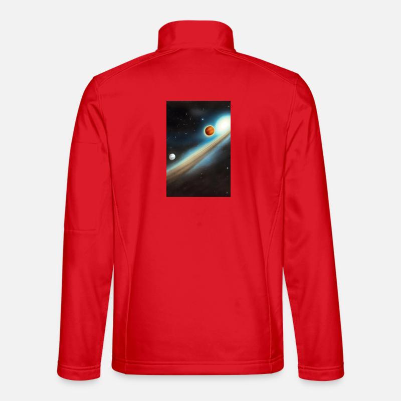 Weltall und Planeten - Unisex Softshelljacke - Rot