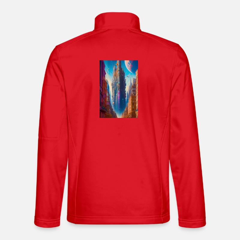 Futuristic city - Unisex Softshell Jacket - red