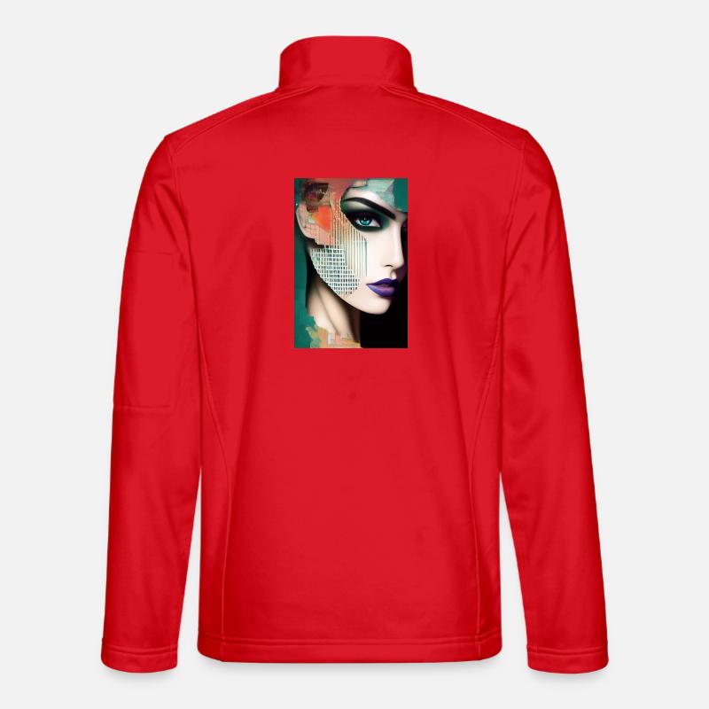 Abstrakte Gesichts Kunst Unisex Softshelljacke