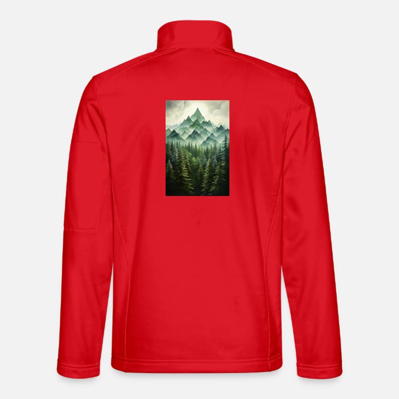 Waldlandschaft - Unisex Softshelljacke - Rot