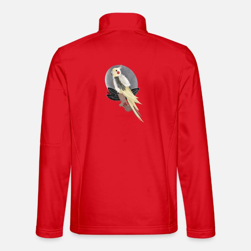 Nymphensittich Kakadu Illustration - Unisex Softshelljacke - Rot
